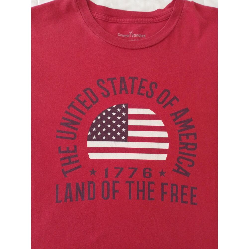 The United States of America 1776 Land of the Free Red T-shirt Men's Large 250